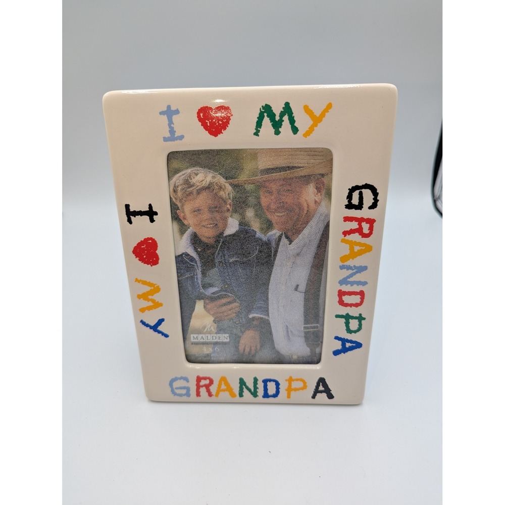 Malden Picture Frame Cream Ceramic I Love My Grandpa 4x6 Photo